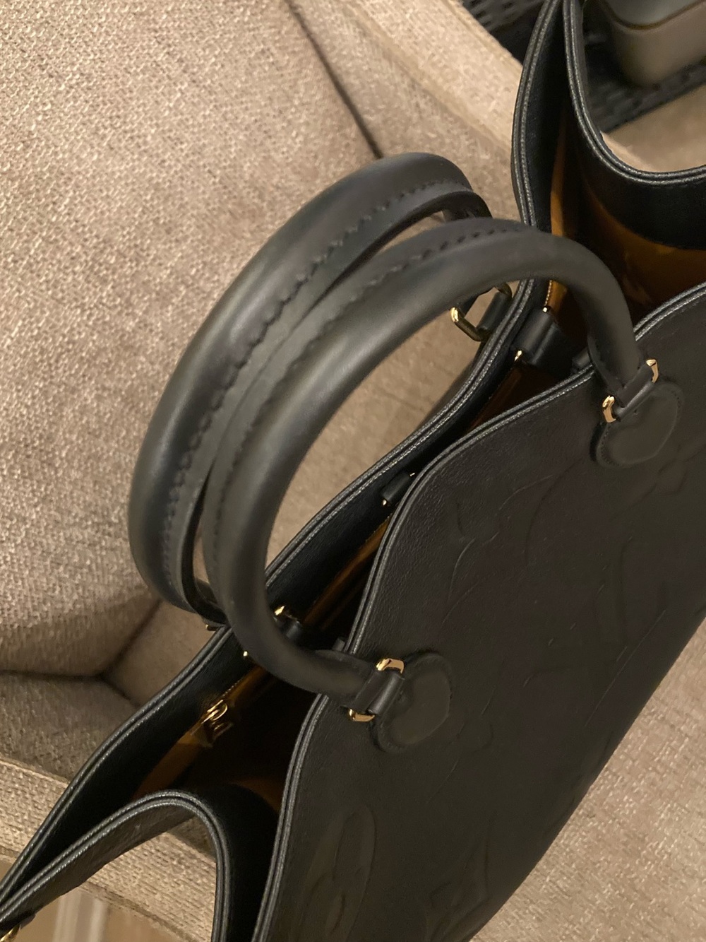 Louis Vuitton Black Embossed Monogram Onthego Tote - Picture 5 of 15